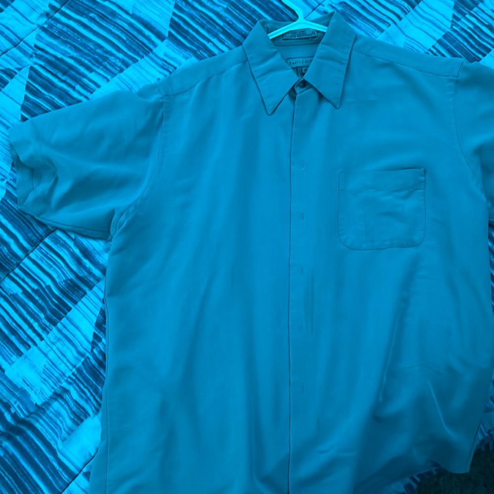 Savile row grey short sleeve button down 16.5